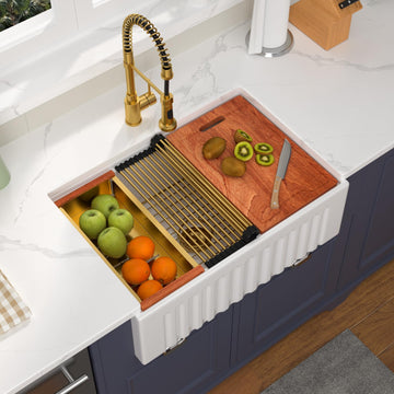 30 Inch Farmhouse Sink White Workstation