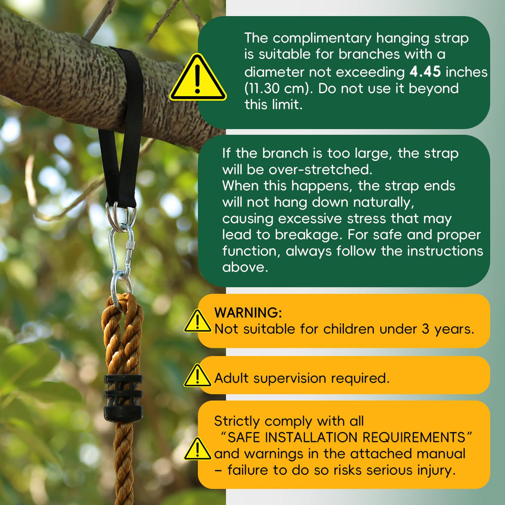 Tree Swing for Kids Rope Swing for Tree Climbing Rope for Kids-Green