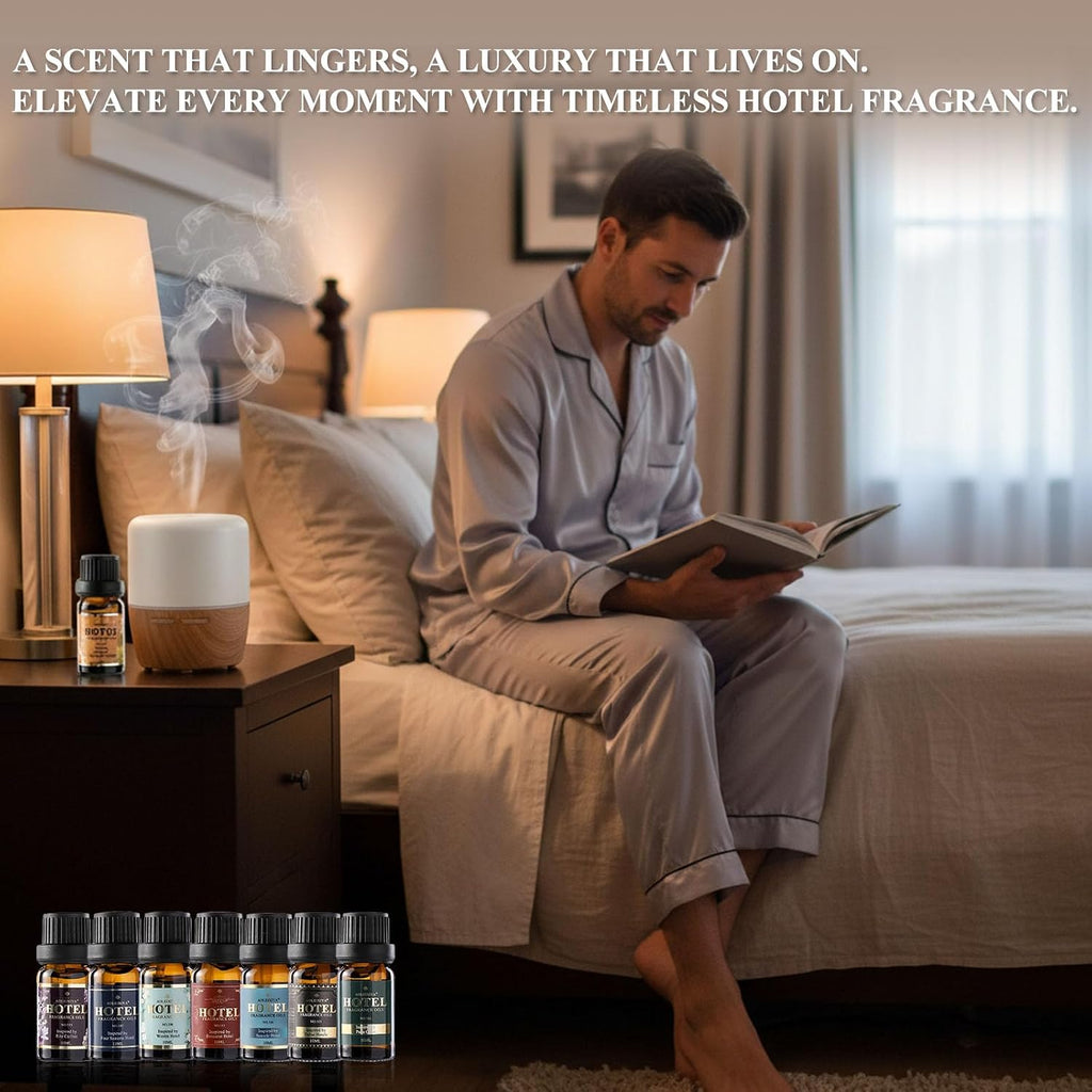 Hotel Diffuser Oil Gift Set - Inspired by 5-Star Hotel Fragrance Oil Set - My Way, White Tea,Baccarat,Four - Set of 8