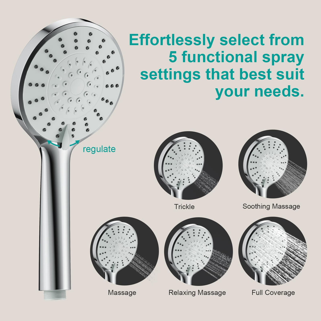 Shower Slide Bar Handheld Shower Head with Hose, 5-Function Hand Shower with Wall Mount,shower slide bar,adjustable