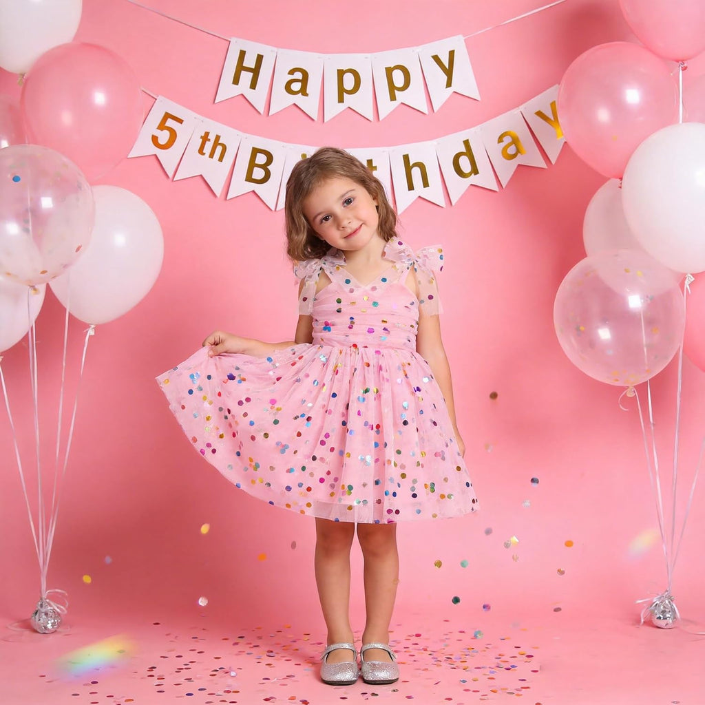 Toddler Baby Girl Birthday Dress Floral Sequin Tulle Tutu Dresses for Pageant Party Cake Smash Photoshoot
