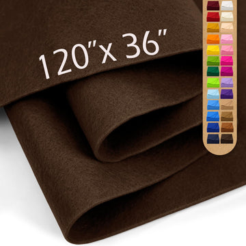 Brown Felt Fabric Sheet 120" x 36", Large Soft Acrylic Material for Crafts