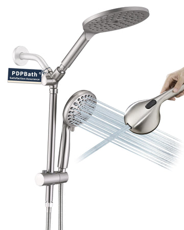 High Pressure Rainfall Shower Head with Handheld Combo, 10 Setting Handheld Shower Head, Dual Handheld Shower Head