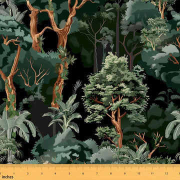 Coconut Trees Soft Polyester No Stretch Fabric by The Yard Retro Palm Leaf Tropical Plant DIY Fabric by The Yard