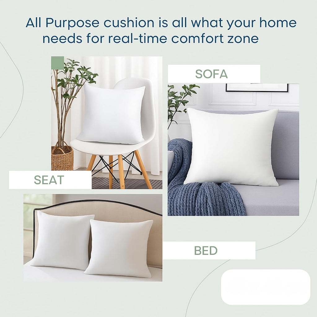 12x20 Throw Pillow Inserts, Oblong, Fluffy - White - Set of 4