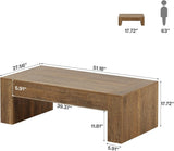 Rectangular Coffee Table, 51-Inch Farmhouse Accent Center Cocktail Tea Table with Sturdy Base