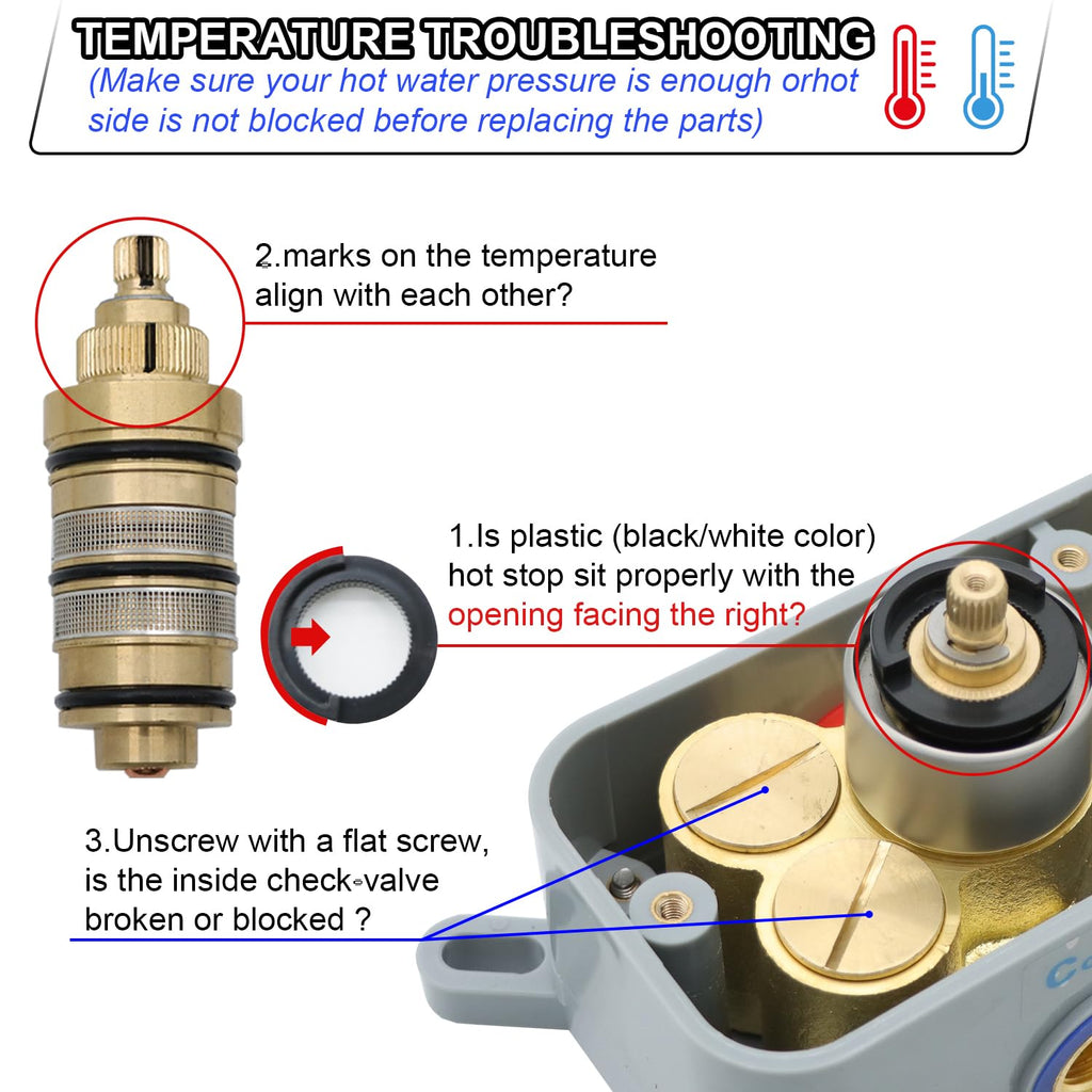 Thermostatic Shower System Dual Shower Heads with 16" Ceiling Mounted Rain Shower Head & 6" Wall Mounted Head 4