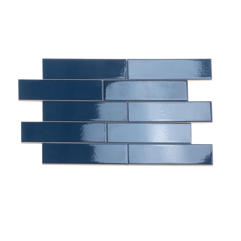 Subway Ceramic Tile Blue 2x8 Glossy 6.46 sq ft/case 60-Pack