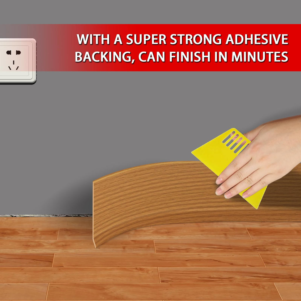 Vinyl Wall Base Rubber Baseboard Molding Trim Self Adhesive 6" Wide