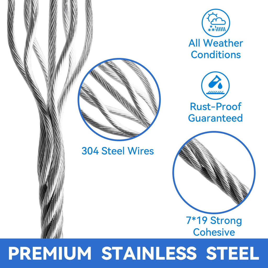 3/16 Stainless Steel Cable Decking Cable Railing 7 x 19 Strand Construction 304 Stainless Steel Cable 3700lbs