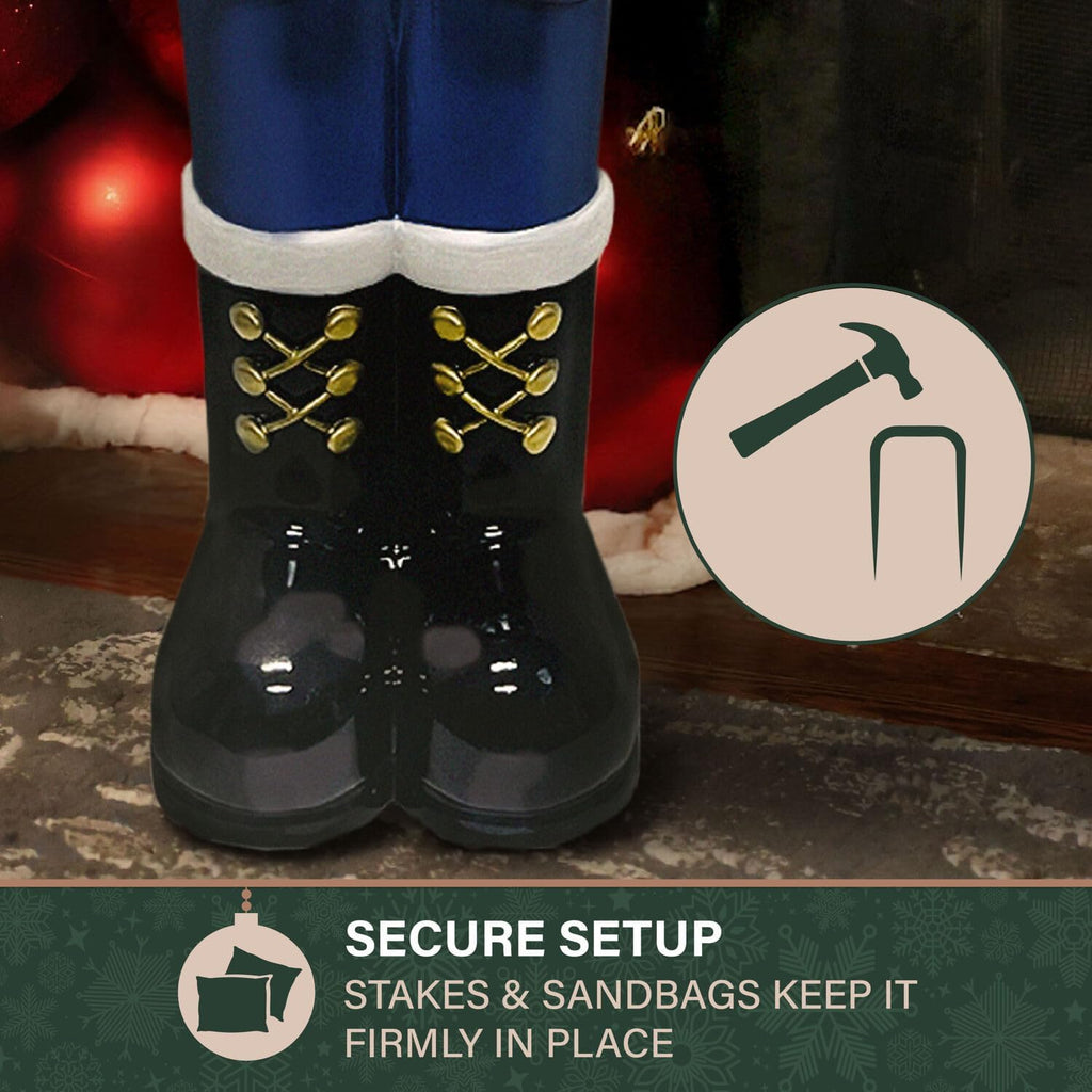 40" Nutcracker Soldier Blow Mold, Lighted Indoor & Outdoor Christmas Decoration, Vintage Seasonal Holiday Décor