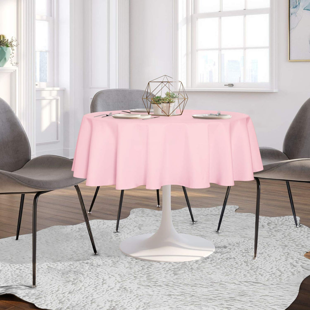 Round Tablecloth 48 Inch Fits 20-36 Inch Tables, Pink