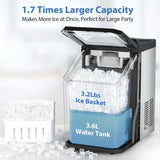 Nugget Ice Maker Countertop, 55lbs/24H Ice Machine with 3.6L Water Tank&3.2Lbs Ice Basket, Self-Cleaning Pebble Ice