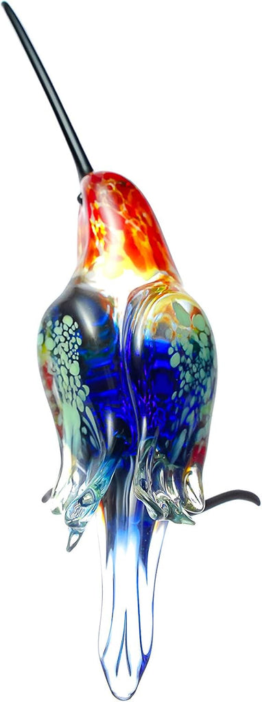 Hummingbird Figurine Hand Blown Art Glass Murano Miniature Animals Birds Collection Glass Blown Sculpture Glass