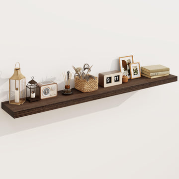 Solid Wood Floating Shelves for Wall 55"W x 8"D x 1.56"H Set of 1, Deep Wall Shelves Bedroom Bathroom Kitchen Decor