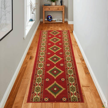 Custom-Sized Slip-Resistant Hallway Rug with Low Pile Design Absorbent, Stain-Resistant, and Washable. Perfect s