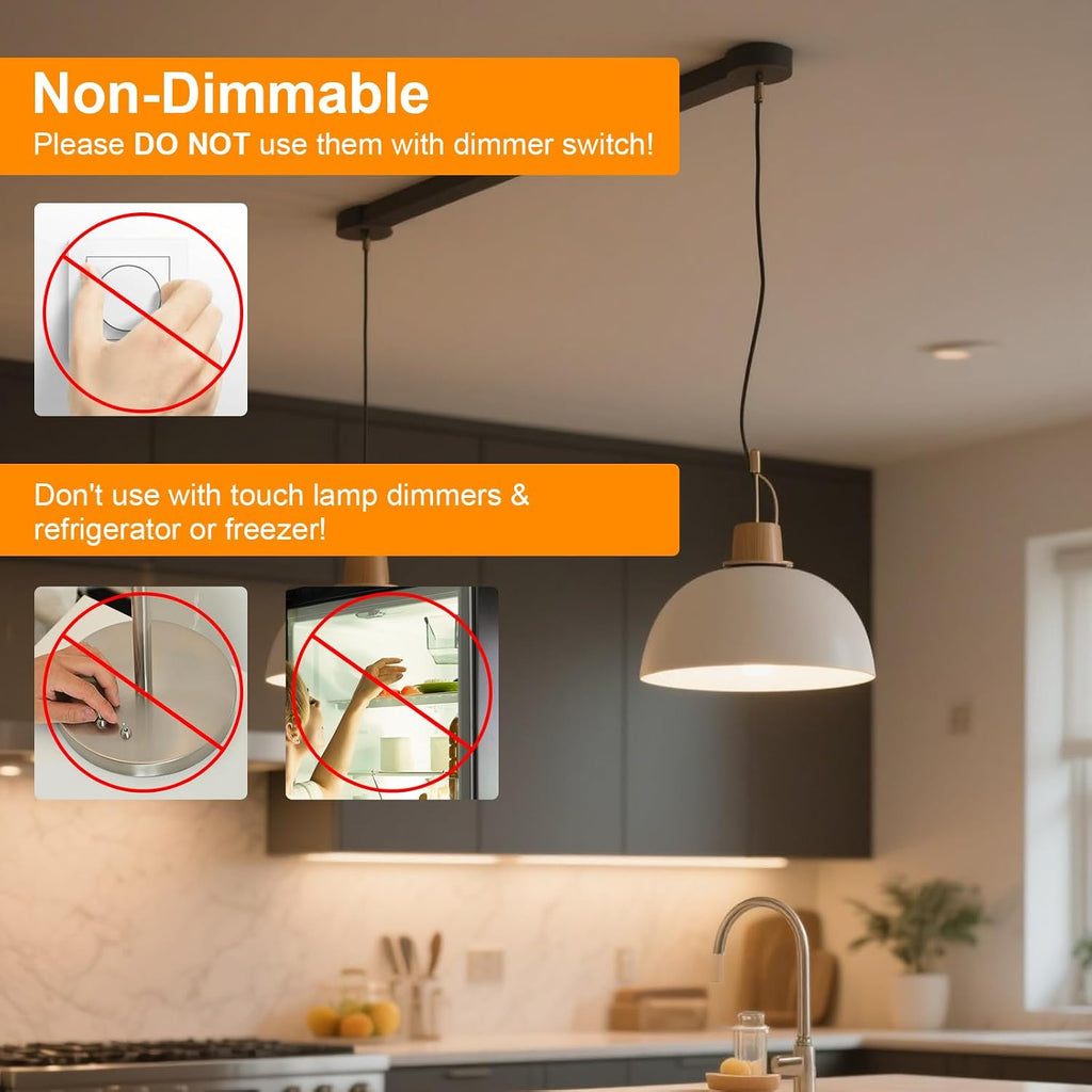 A15 LED Bulb 60Watt Equivalent, 3000K Soft White, E12, Non-Dimmable, 6 Pack