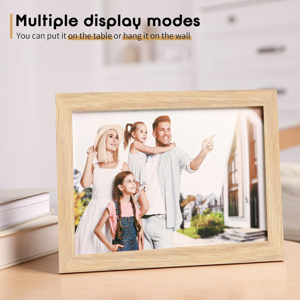 8x10 Solid Oak Wood Picture Frames, Natural Oak, 3 Pack