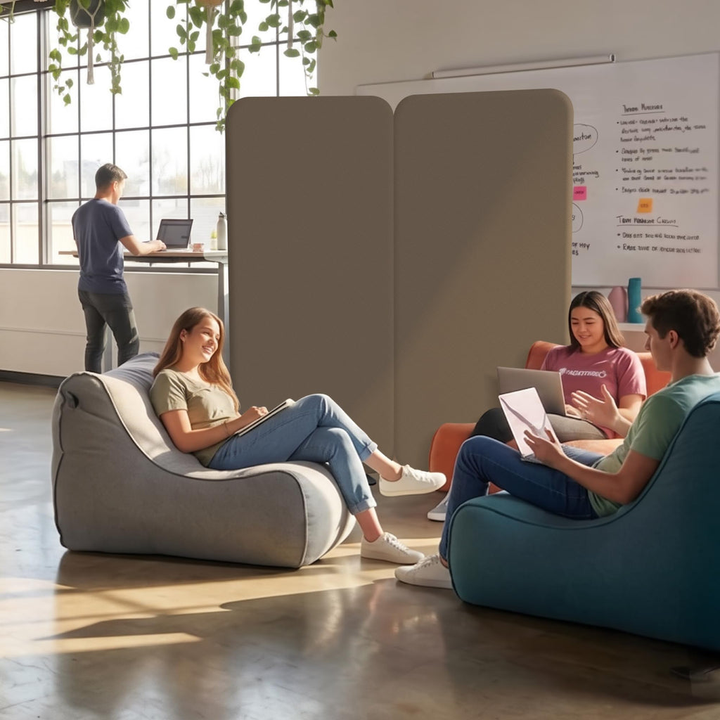Standing Room Partition, Portable Wall Panel, 29"x65", Taupe