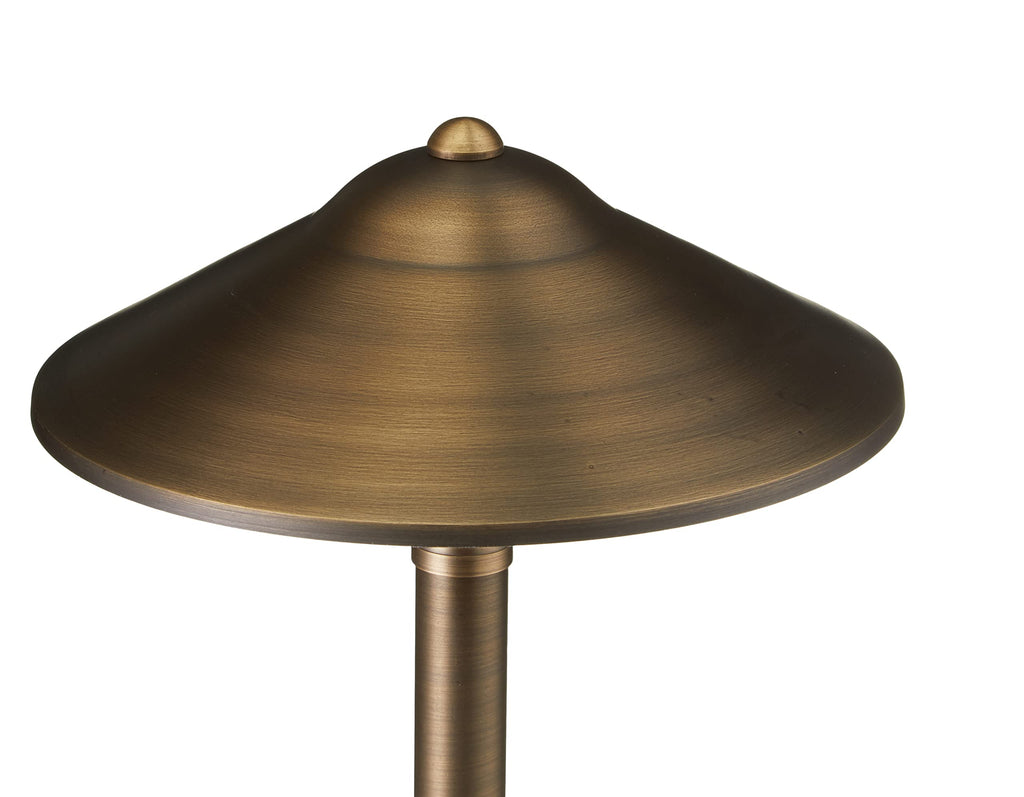 15-Pack 12V Brass Max Spread Path Lights (9" Shade, 25" Tall), Bronze