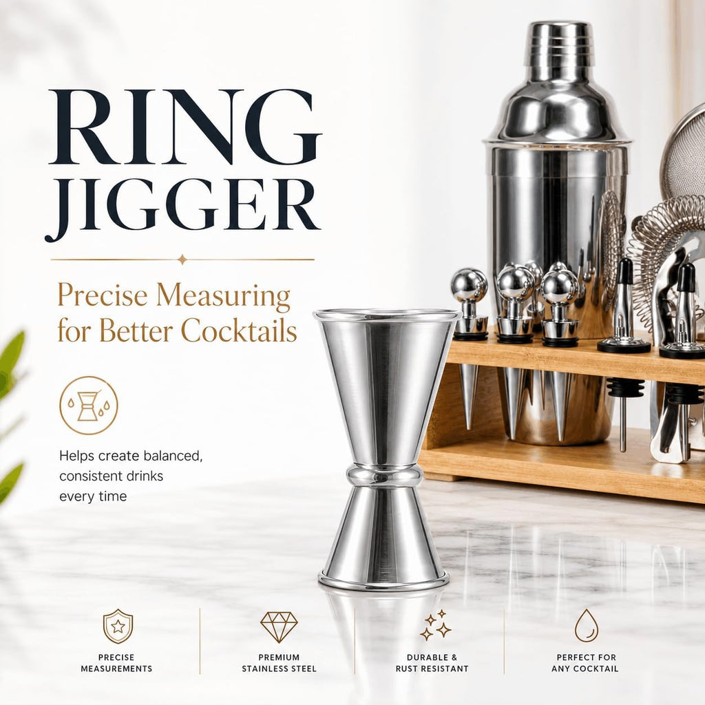 Cocktail Shaker Set, 26-Piece Premium Mixology Bartender Kit - 18/8 Stainless Steel Bar Set with Bamboo Stand - Set of 26