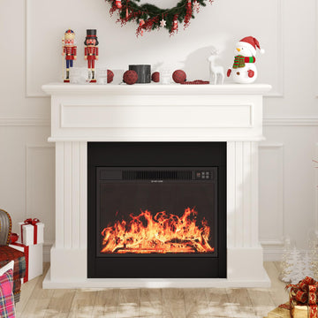 43" Electric Fireplace with Mantel, Freestanding Electric Fireplace Heater TV Stand with 23" Insert, Remote Control