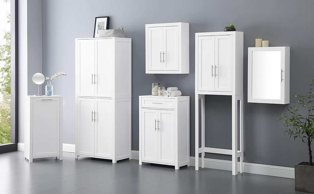 Savannah Wall Mounted Bathroom Storage Medicine Cabinet with Shelves, White