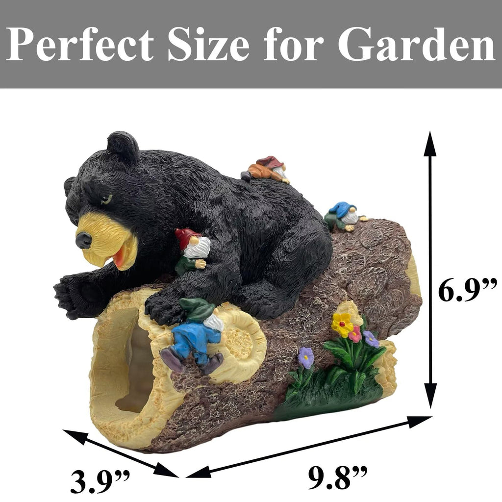 Gutter Downspout Extension Garden Decor, Outdoor Statue Curious Bear Sculpture & Statue Gutter Extender Decor