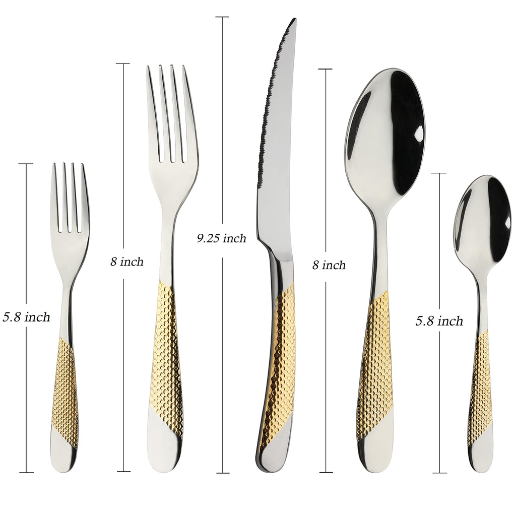 Gold Silverware Set 20-Piece Stainless Steel Flatware Cutlery Set