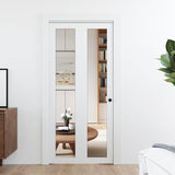 Bifold Doors, Mirror Closet Doors for 30'' x 80" with Sliding Hardware Kit Set, Interior Bi Fold Doo