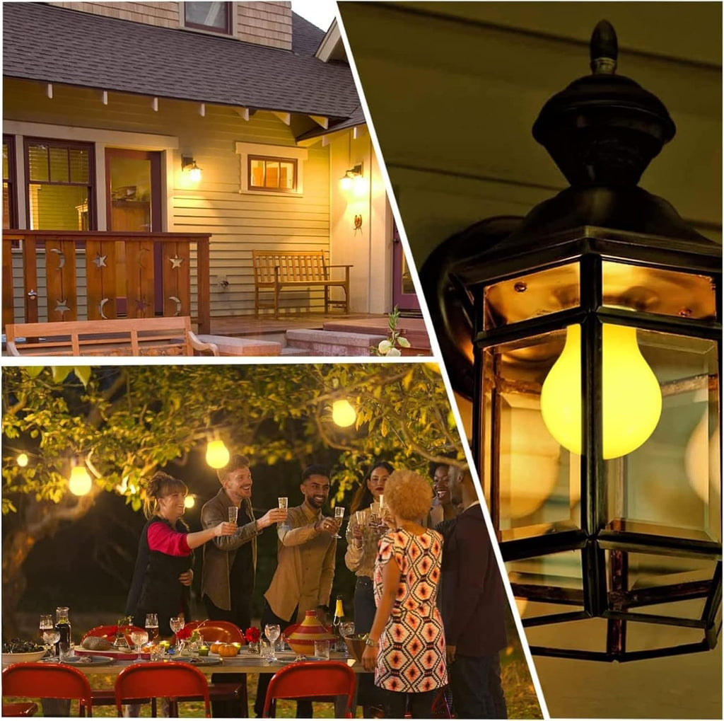 8 Pack 3W A60 Yellow Light Bulb LED Bug Light Bulbs for Outdoor 25W Equivalent 120V E26 Edison Bulb Amber 2000K