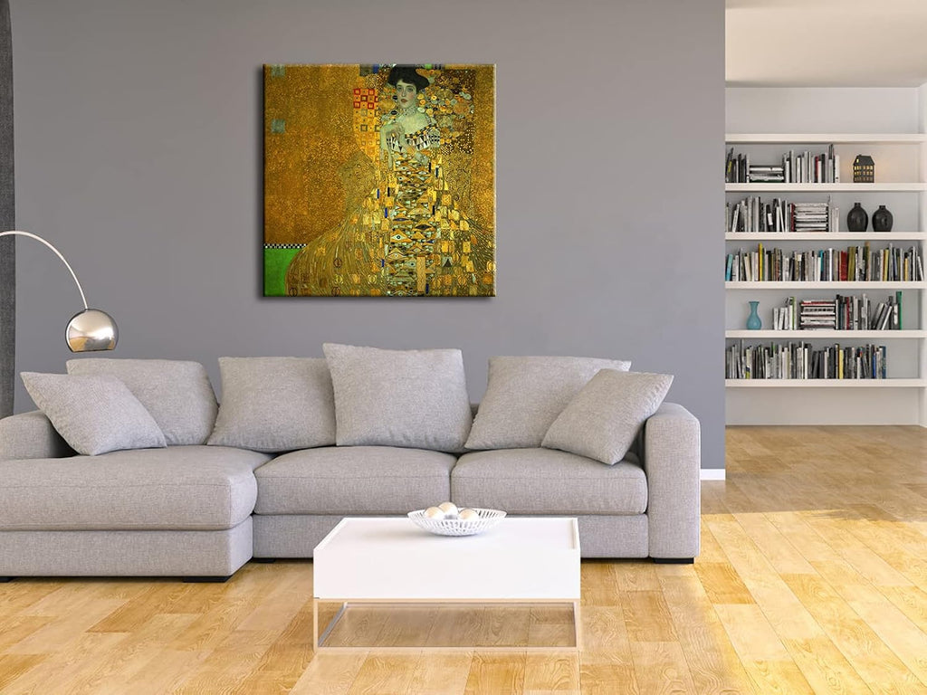 Portrait of Adele Bloch-Bauer I,1907 by Gustav Klimt Famous Paintings Reproduction Abstract Canvas Prints Artwork for
