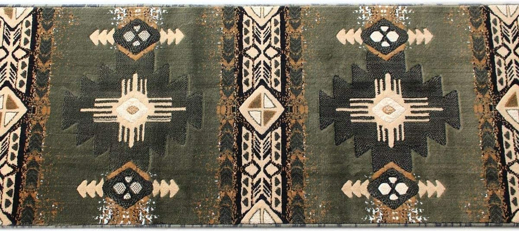 Southwestern Navajo Aztec Native American Geometric Area Rug Sage Green (2 Feet X 7 Feet Runner)