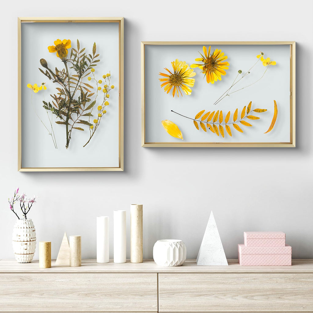 12x18 Gold Aluminum Floating Picture Frame Real Glass