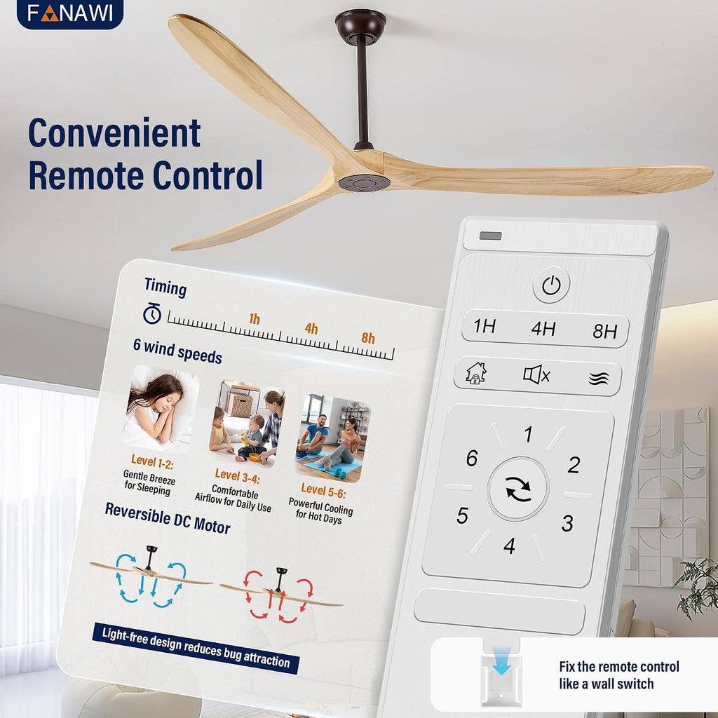 Inspired Maverick Style 84" wood ceiling fan, Oil Rubbed Bronze