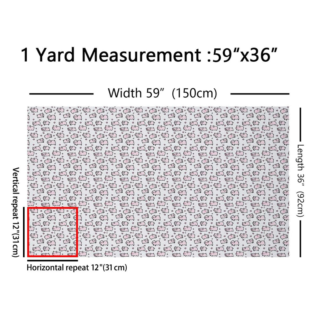 Pink Pig Fabric By The Yard 3 Yards