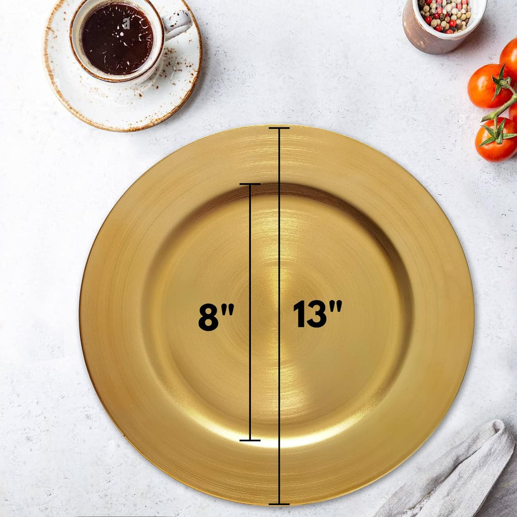 13inch Gold Charger Plates,Chargers for Dinner Plates - Set of 8