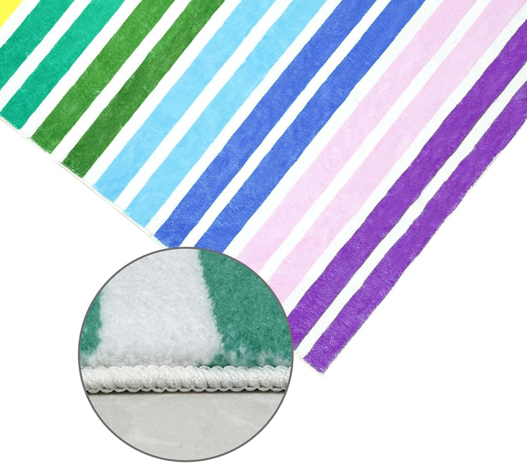 Rainbow Area Rugs Little Striped Rainbow Rug Soft Non-Slip Machine Washable Carpets Bedroom Classroom Dining