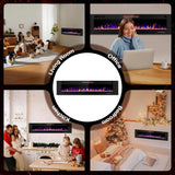42" Electric Fireplace with Remote Ultra-Thin & Quiet Wall-Mounted Recessed Heater, Adjustable 12-Color Flame