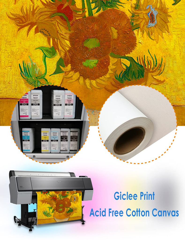 Oversized Van Gogh Sunflowers Canvas, Size 40x30 in