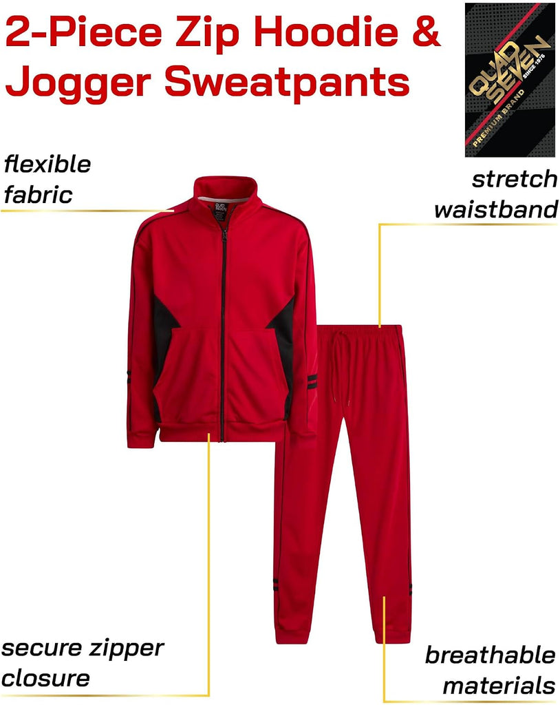 Boys Tracksuit Set - 2 Piece Athletic Tricot Zip Up Boys Sweatshirts and Jogger Pants Outfit