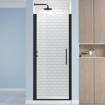 Frameless Pivot Shower Door 32.8-34" W X 72" H, 1/4" (6mm) Clear SGCC Tempered Glass, Hinged Pivot Swing Shower Door