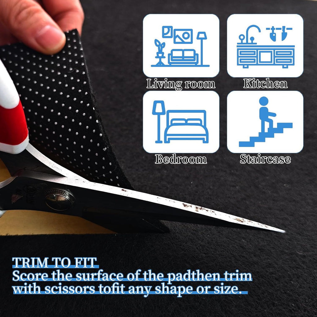 Anti-Slip Carpet Mat, 8x10 Rug pad, Felt Rubber Carpet Mat - Set of 80