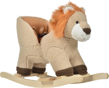 Baby Rocking Horse Lion Ride-On Sound Seat Belt 18-36 Months Brown