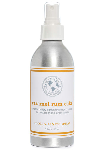Room & Linen Spray, Caramel Rum Cake, 8 oz. - Scents Of Caramel, Rum, Maple, Almond, Pear, & Vanilla - Recycled