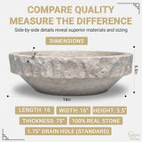 Shades of Nature Travertine Bathroom Sink - Modern Above Counter Bathroom Vessel Sink
