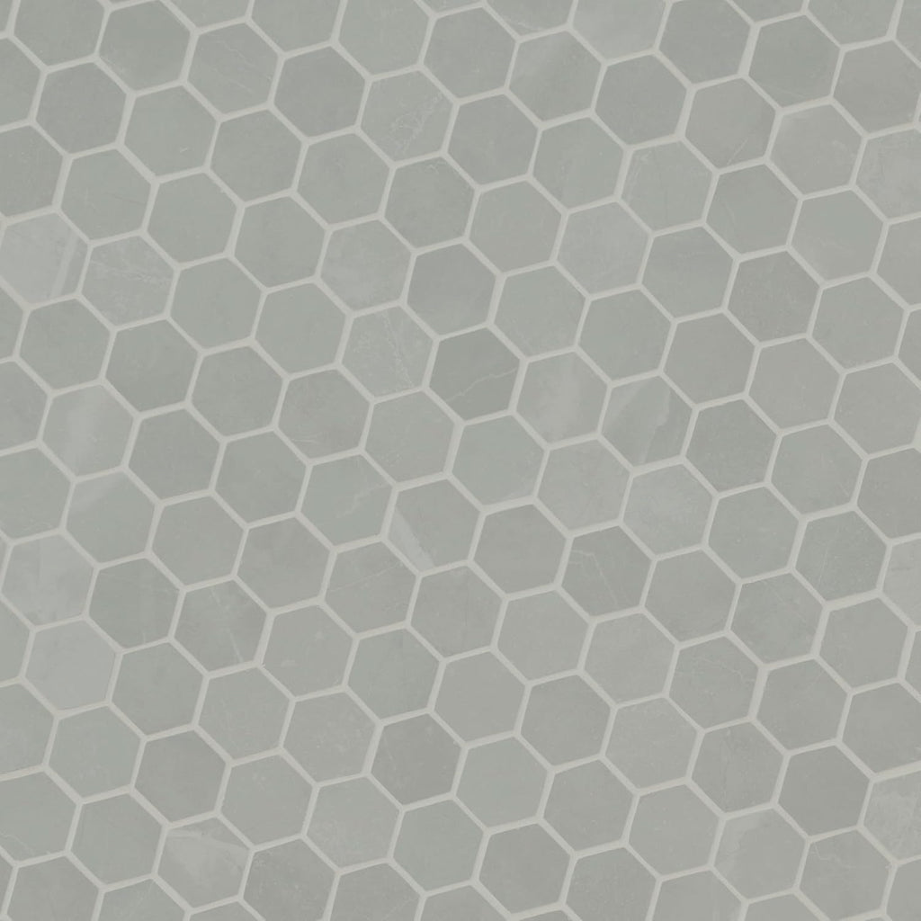 Sande Grey 2in. x 2in. Hexagon Matte Porcelain Mosaic Tile Flooring