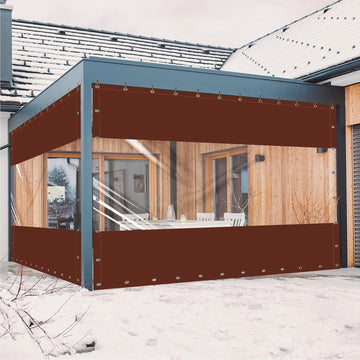20 Oz Outdoor Vinyl Curtain, Outdoor Clear Panel Curtain, Weather Resistant Outdoor Curtain for Pergola, Porch