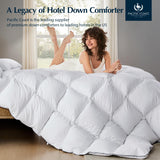Luxury White Goose Feather Down Fiber Comforter Queen, All Season Hotel Collection Duvet Insert, Ult