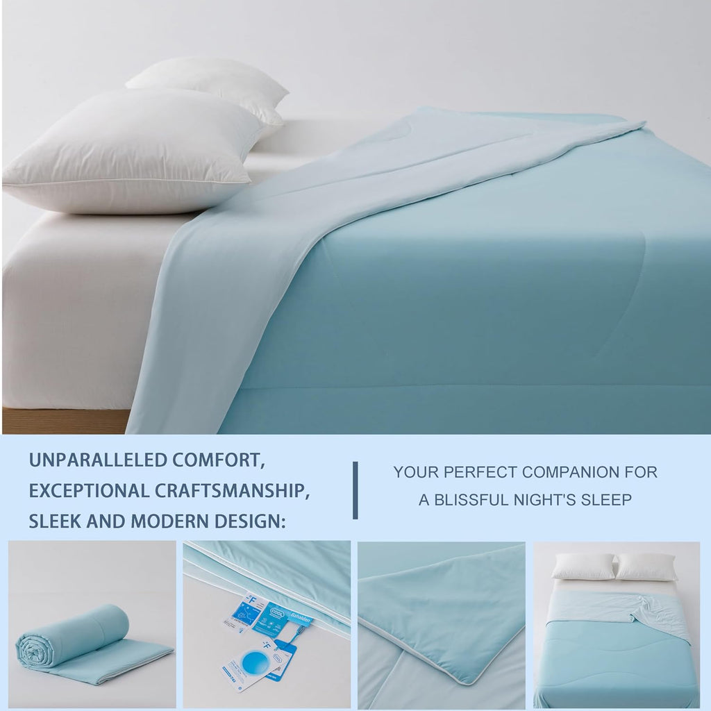 Cooling Comforter for Hot Sleepers, All Season Breathable Lightweight Comforter, Double Sided Cooling Blanket Cozy